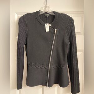 Talbots Black peplum sweater. Brand new, never worn. Size Petite Medium.